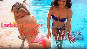 Jade Jadore and Helina Dream Dripping their Pussies for LesbianSummer