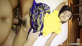 JohnTronX – Lovely Asian babe rubs her hairy pussy before getting banged hard
