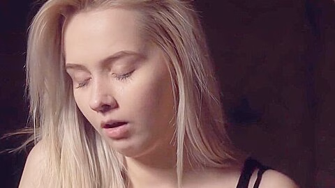 Cute Teen 18+ Masturbates With Teat Clamps And A Large Glass Sex Tool
