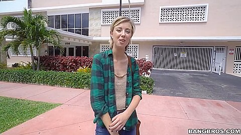 Van Blowjob & Upside Down Fuck For Sweet Slender Teenie Haley Reed