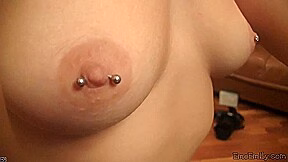 Naughty emo babe gets her tits out for webcam scene